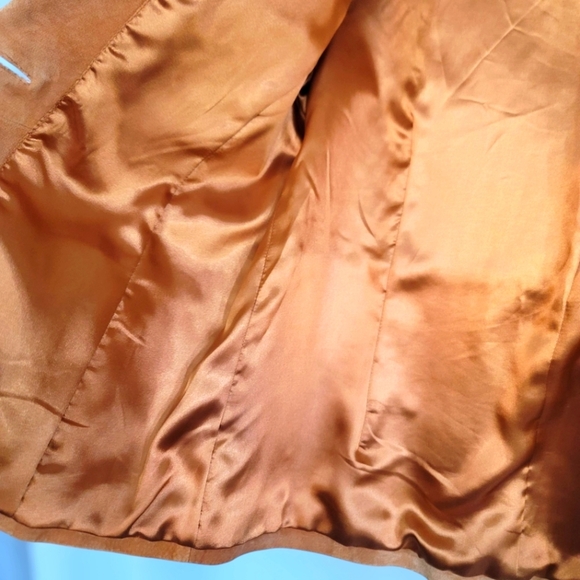 Vintage LAURA ASHLEY Burnt Orange Suede Lightweight Jacket/blazer Sz M - Picture 7 of 10